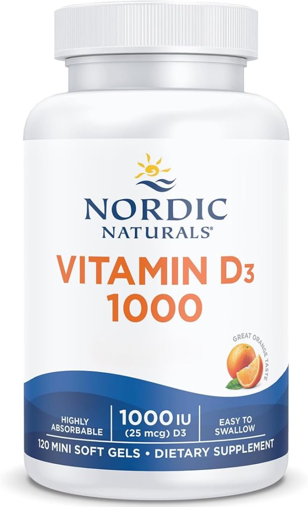 Nordic Naturals, Vitamin D3, 1000 IU, Cholecalciferol from Lanolin, Orange Flavour, 120 Softgels, Gluten Free, Soy Free, Non GMO