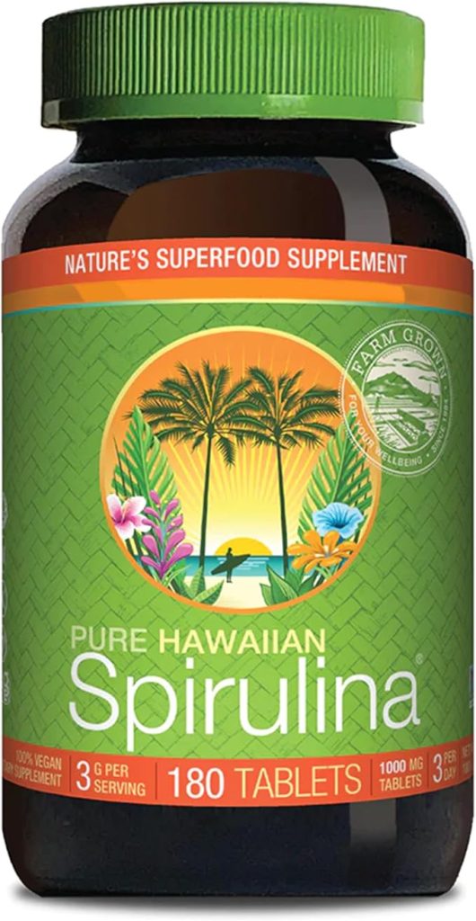 Nutrex Hawaii, Pure Hawaiian Spirulina, 1,000 mg, 180 Vegan Tablets, Gluten-Free, SOYA-Free, Vegetarian