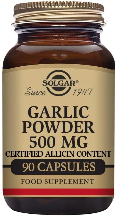 Solgar Garlic Powder 500 mg Vegetable Capsules - Certified Allicin Content - Provides Guaranteed Dosage - Used in Traditional Medicine 