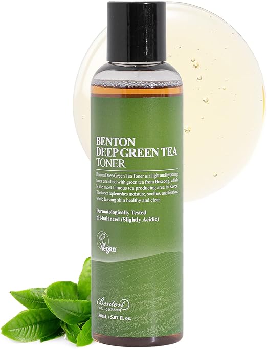 BENTON Deep Green Tea Toner 150ml (5.07 fl.oz) - Green Tea Toner for Face | Toner for Sensitive Skin | Korean Toner for Face | Toner for Oily Skin