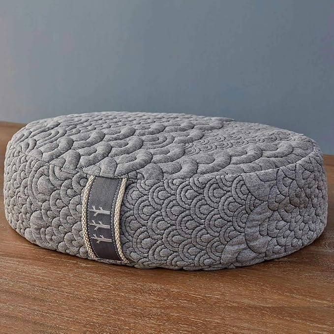 Brentwood Home Crystal Cove Meditation Cushion, Buckwheat Zafu Oval Floor Pillow