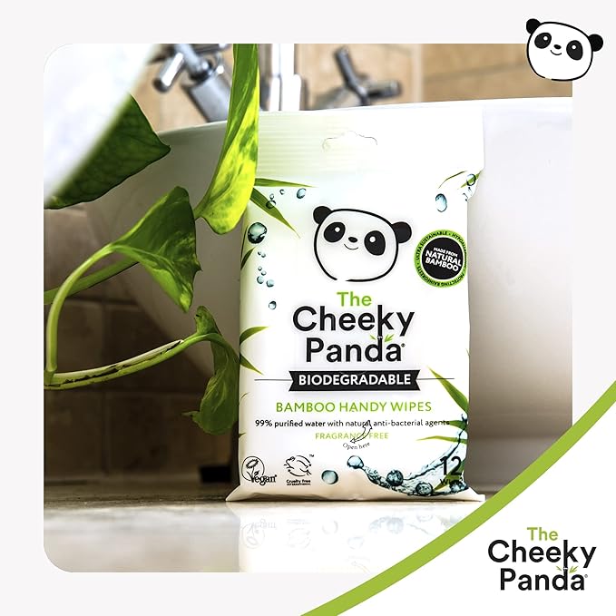 The Cheeky Panda Bamboo Hand Wipes | 12 Packs of 12 Travel Wipes | 100% Plastic Free and Biodegradable Wet Wipes