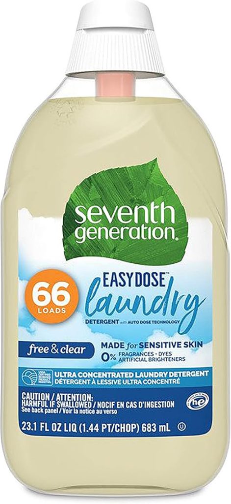 Seventh Generation Laundry Detergent, Ultra Concentrated EasyDose, Free & Clear, 23.1 Fl Oz