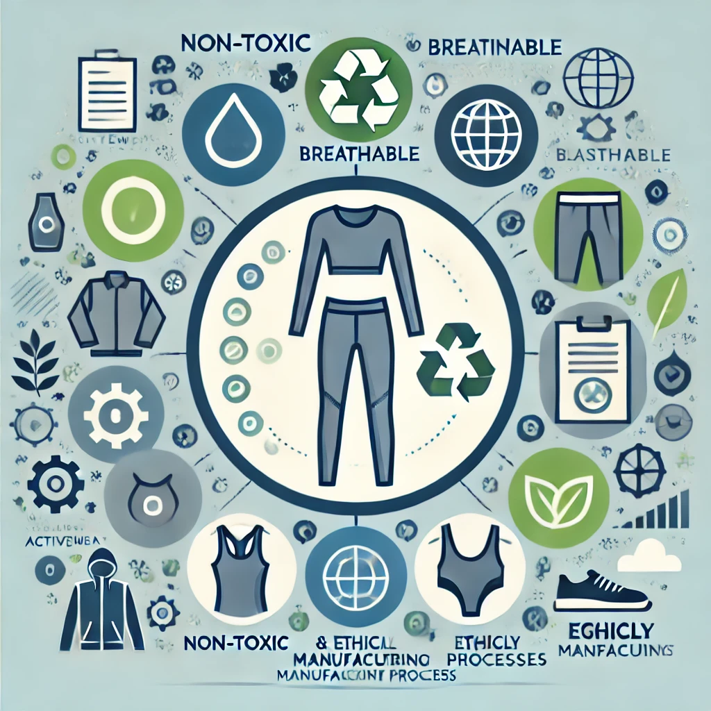 A comparison chart or infographic highlighting the environmental benefits of sustainable activewear versus conventional activewear.