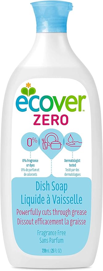 Ecover Natural Plant-based Liquid Dish Soap, Fragrance Free, 25 Fl Oz by Ecover