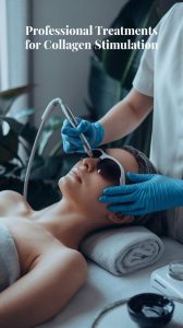 Natural methods are key for collagen production. But, professional treatments offer advanced solutions for skin rejuvenation. These methods target deeper skin layers and boost collagen synthesis.