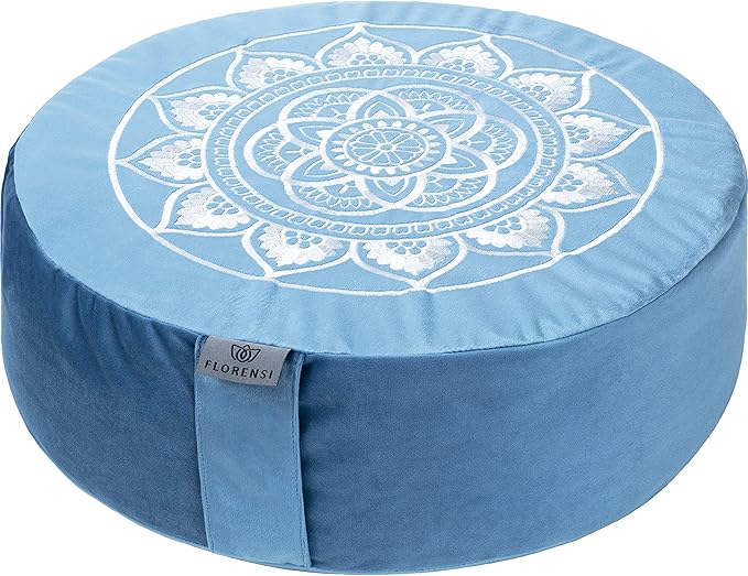 Florensi Meditation Cushion - Comfortable Floor Pillow - Traditional Tibetan Meditation Pillow with Beautiful Velvet Cover